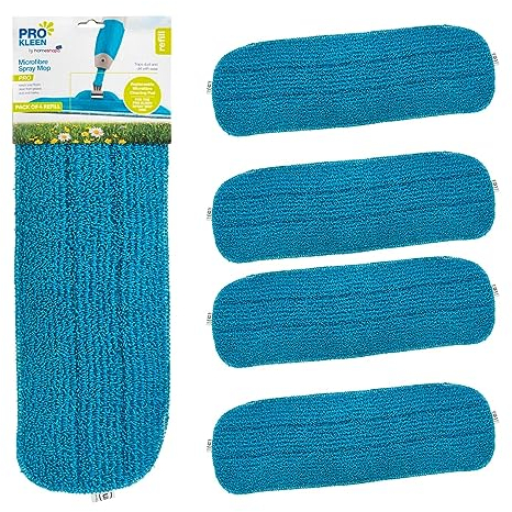 HOMESHOPA 4 Pack Microfiber Spray Mop Head Replacement Cleaning Pads, Suitable for Wet & Dry Mops, Easy to Clean, Machine Washable