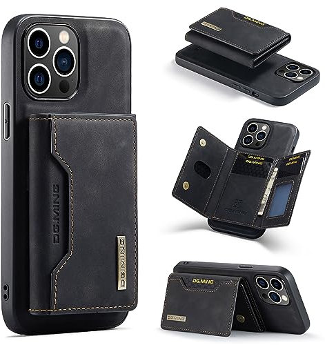 ZCDAYE Wallet Case for iPhone 15 Pro, Leather Phone Case with Removable Magnetic Card Holder Men Women Cases Useful Protective Phone Cover for iPhone 15 Pro (6.06 inches), Black