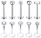 Voarge 10 Stück 8mm Lippenpiercing Labret Set,Lippen Retainer Conch Piercing Ohrstecker,Durchsichtig Acryl Lippenpiercing Stud (Silber)