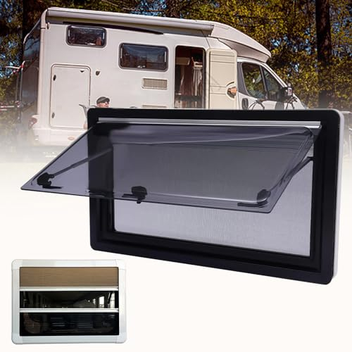 YMAOMAO Wohnwagenfenster Ausstellfenster Camper Wohnwagen Fenster Wohnmobil Fenster Rv Klappfenster Externes Push Fenster Mit Integriertem Rollo Und Fliegengitter,700 * 550mm