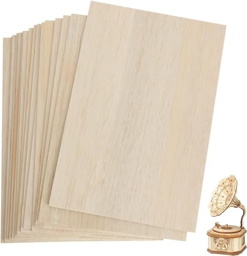 FWEEK 10 láminas de madera contrachapada A3 de 3 mm, 420 x 300 mm, A3, para manualidades, madera de tilo, para manualidades, madera contrachapada sin terminar, para manualidades, carpintería, trabajos
