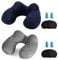 MOCOCITO 2-Set Reisekissen Aufblasbares/Nackenkissen Ergonomisch Aufblasbare Hergestellt waschbarem Kissenbezug Nackenhörnchen ideal für Reisen mit dem Auto, Flugzeug, Zug, Büro(Blau+Grau)