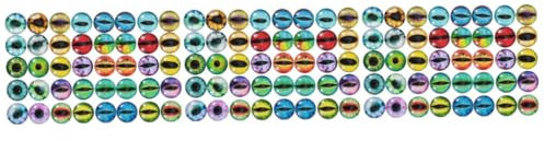 STOBOK 150pcs Unique Animal Eye Glass Tiles Round Flat Back Charms for DIY Jewelry Necklace Bracelet Earring Decor