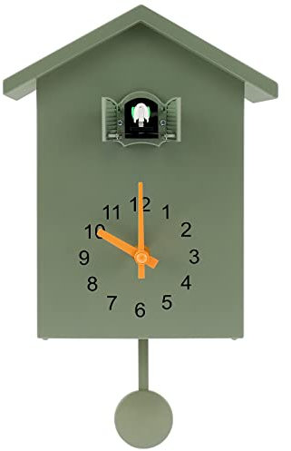 Orologio a Cucù Minimalista Con Pendolo e Suoneria - Moderno Orologio da Parete Alimentato a Batteria - Decorazione per Casa