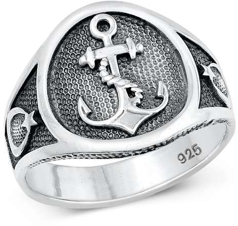 Sterling Silber Anker Herren Ring Y