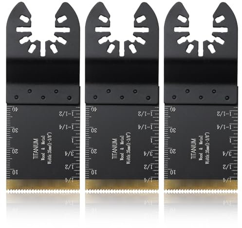 GOLD DEER 3PCS Carbide Oscillating Saw Blades Oscillating Multitool Universal Multi Tool Blades Kits Multitool Blades Quick Release for Hard Material Metal Nails Fit Dewalt Bosch Milwaukee Ryobi