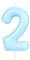 Hongplus Macaron Blue Number 2 Candle, 2 Birthday Candle, Macaron Blue Happy Birthday Candles for Cake, Cake Topper Decorations for Girls Boys Pastel Sweet 2 Birthday Party Decorations Supplies