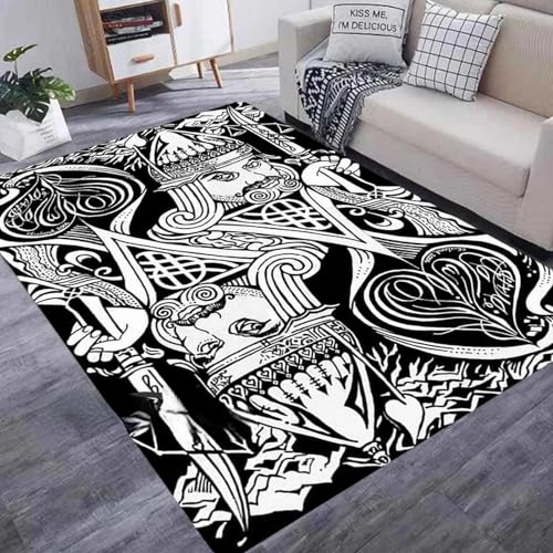 3D Magisches Spielkartenmuster Teppich Kinder Jungen Kinderzimmer Gaming Teppich Schlafzimmer Dekoration Wohnzimmer Kurzflor Krabbelmatte Modern Weich Kinderteppiche Waschbarer 180 X 280 cm / 7-5R3G/