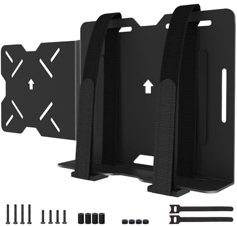 Universelle VESA Halterung für Mini PC Verstellbare Halterung für Dell HP Lenovo Mini Computer, Modems, USV-Geräte, Kabelboxen und Mehr Mini PC Halterung kann VESA-Arme Anschließen mit Schrauben