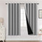 H.Versailtex Blackout Curtains, 100% Light Blocking, Thermal Insulated, Eyelet Curtains for Living Room, Bedroom, 66 x 72 Inch, 2 Panels, Light Gray