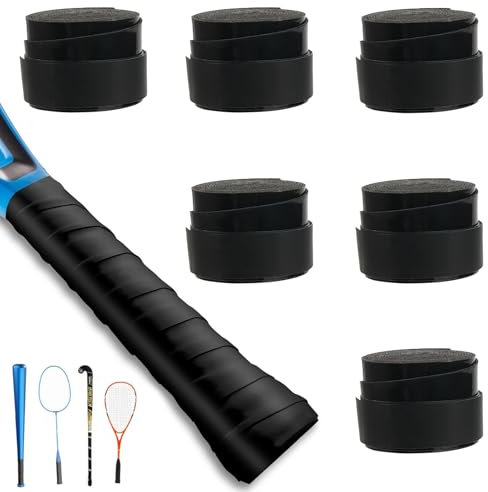 6 Piezas Grip Raqueta Tenis,Cinta Raqueta Tenis Antideslizante,Cinta Mango Raqueta Tenis,Overgrip Tenis Badminton,Overgrip Padel,Grip Pala Padel para Raquetas de Tenis, Bádminton, Ping-Pong, Squash
