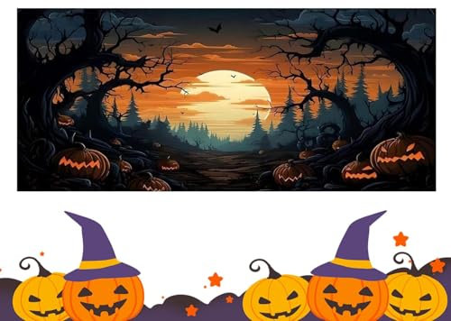 Halloween-Garage-Banner, Halloween-Garage-Tür-Wandbild - Große Halloween-Hintergrund-Türabdeckung - Halloween-Garagentor-Abdeckung, Banner-Hintergrund, großes Halloween-Garagentor-Banner