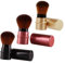 Baluue Kit de 3 Pinceaux de Maquillage Rétractables - Pinceau Fond de Teint - Pinceaux Spectrum - Ne Perd Pas Poils - Portable - Laine de Nylon Plastique - Idéal pour Les