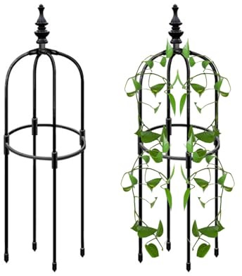 Trellis For Potted Plants, Outdoor Tower Obelisk Garden Rattan Trellis For Climbing Plants/flowers, Metal Wire Pot Trellis Frame Stand For Gardens Tree, Swe-et Pea (height: 90/120/150cm)