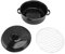 RYTTGOP Roaster Pan, Roasting Pan with Rack and Lid, Enamel Cookware, Even Heat Distribution Small Roasting Pan for Roasting Poultry, Meat, Vegetables (Iron Cover 26cm)