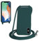 SLWYF Compatible with iPhone X/iPhone XS Crossbody Lanyard Case, Liquid Silicone Protective Phone Case with Strap Adjustable Neck Cord Necklace Soft Cover for iPhone X/iPhone XS, Dark green