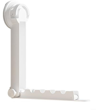 HOHOVYVY Clothes Airer with Suction Cup, Clothes Airer Bathtub, Clothes Rail Wall, Punch-Free Suction Cup, Foldable Storage, Travel, Clothes, Clothes Airer, Wall Mount (White)