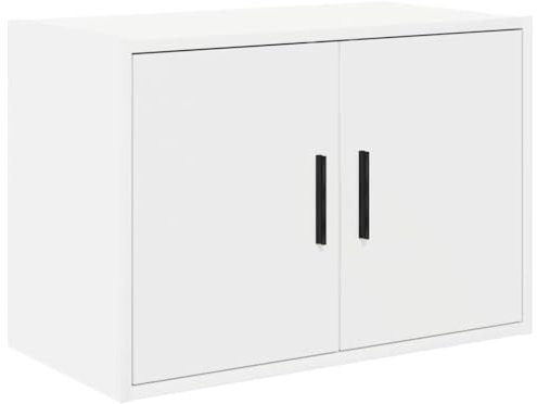 vidaXL Garagen-Wandschrank Weiß Holzwerkstoff, Schrank, Garagen-Aufbewahrungsschrank, Wandschrank mit Türen, Garagen-Lagerschrank
