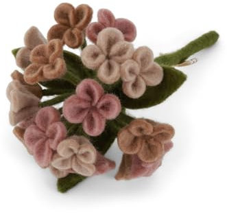 Gry & Sif Handgemacht & Fairtrade-Zertifiziert Stilvolles Design X Kunsthandwerker aus Nepal | Künstliche Hydrengeas aus Filz - Künstliche Blumen für Wohnzimmerdekoration | Blasse Rose