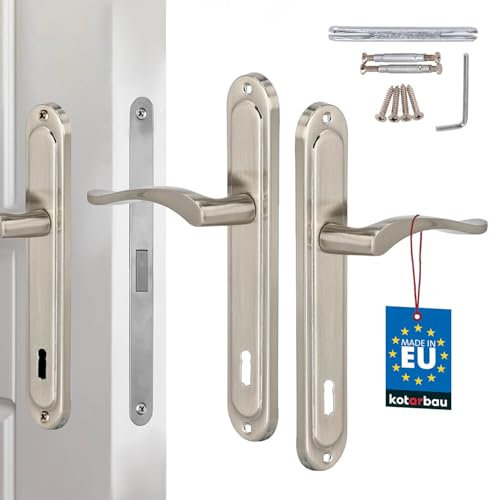 KOTARBAU® Maniglia per porta interna BB, 90 mm, in raso, per porte interne, maniglia per porte interne, maniglia classica