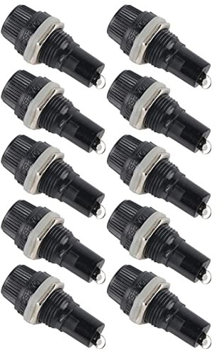 Marhynchus Lot de 10 Porte-fusibles à Visser pour Montage sur Panneau, 5 X 20 Mm, pour Radio, Tubes en Verre, Fabriqués en Plastique de qualité supérieure.