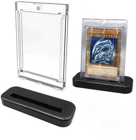 jcmkmx Magnetic Card Holder für Trading Cards,35PT Magnetischer Kartenhalter UV-Schutz-Transparent KartenRahmen Kartenhüllen Schutzhüllen für MTG Karten, Standard-Karten (6×Magnetic Case,6×Ständer)