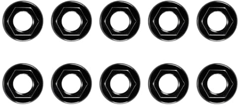 Ausi 10PCS Sink Tap Back Nut, 1/2 ABS Plastic Flanged Back Nuts Accessories for Bathroom Basin Taps Mixers(Black)