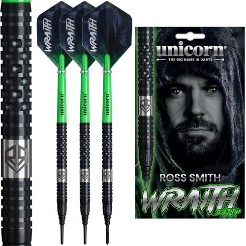 Unicorn Soft Tip Darts Set | Ross 'Smudger' Smith | Wraith | 90% Tungsten Barrels | Durable Stunning Ultrafly Flights | Epic Points | 20g