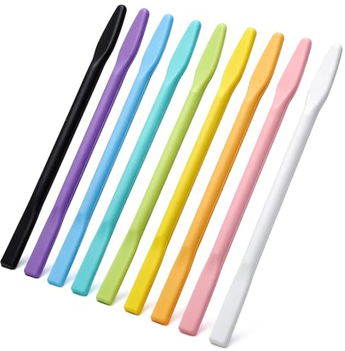 Luxeu Small Silicone Stir Sticks, 9 Pcs 10cm Epoxy Resin Mixing Sticks, Reusable Stirring Rods for Mixing Epoxy Resin, Paint, Waxing, Liquid, Facial Mask, DIY Crafts