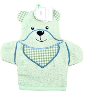 Baby Waschhandschuh Bär » Kinder Waschlappen Frottee » ca. 22x 15 cm reine Baumwolle » Wasch Handschuh