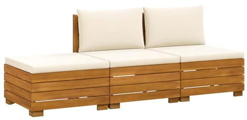 vidaXL 3 STK. Outdoor-Sofagarnitur Massivholz Akazie Braun