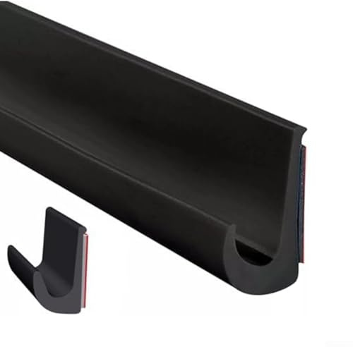 PureBowlic Grondaia a forma di J per auto, camper, barche, 5 m, in TPE nero, guida flessibile per l'acqua per proteggere efficacemente la pioggia e la neve