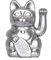 Gato de la Suerte chino - Lucky Cat - Maneki Neko. PLATA, L (12x9x18cm)
