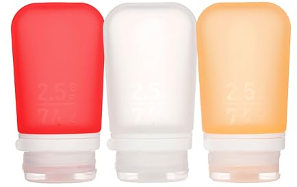 Humangear GOTOOB Pack of 3 Travel Tube Medium 2.5 FLOZ/74ML (Clear/Orange/Red)