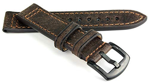 RIOS1931 Jersey Rindsleder Uhrenarmband handgemacht in Deutschland Robust 20mm Braun