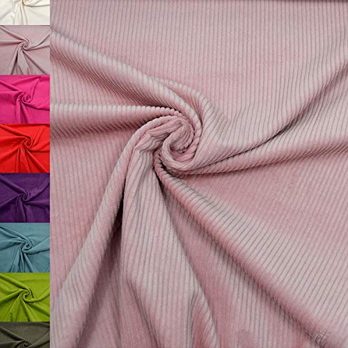 MAGAM-Stoffe Yanis Breitcord Cordstoff 100% Baumwolle Bekleidung Möbel Meterware 50cm (02. Alt-Rosa)