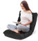 COSTWAY Bodenstuhl mit Verstellbarer Rückenlehne, Bodensessel gepolstert, Bodenkissen faltbar, Meditationsstuhl, Relaxsessel, Thaikissen für Freizeit, Meditation, Yoga (Schwarz)