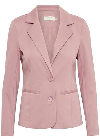 Cream Blazer Donna Monopetto Risvolto tacca Sartoriale Due Bottoni, Rosa Antica, 42