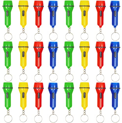 THE TWIDDLERS 24 Mini Porte-Clés Lampe de Poche pour Enfants & Adultes - Kermesse, Anniversaires, Mariages, Cadeaux Invités, Pochettes Surprises, Sacs de Fête