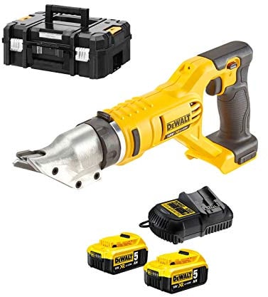 DeWALT Akku-Blechschere DCS491P2-QW 18 V 5 Ah - Blechschneider - hohe Schnittleistung - inkl. Akkus, Ladegerät, T-STAK Koffer