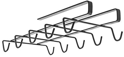 Metaltex MY MUG-Colgador Tazas acabado TOUCHTHERM Lava color Negro, 28x14x6cm