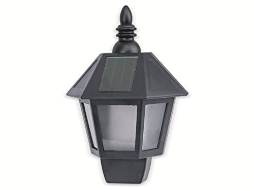 GRUNDIG Wandleuchte - Solar - 31 LEDs - Brenndauer 6-8 Stunden - Flammeneffekt oder weißes Licht - Schwarz