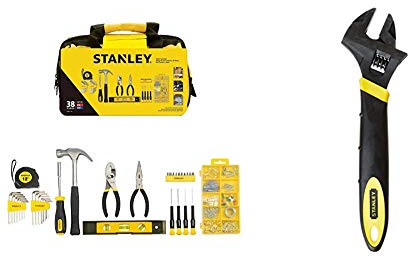 Stanley Material Tool Set, 38 Pieces, STMT0-74101 & Stanley 090950 300mm MaxSteel Adjustable Wrench