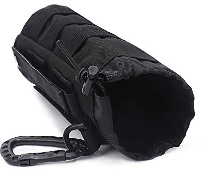 Molle Water Bottle Holder, Professional Tactical Water Bottle Pouch Bag, Military Hydration Carrier for Travel, Hiking, Cycling, Camping with D-Ring Hook. (Black)