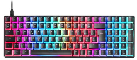 Mars Gaming MKULTRA, Idioma Portugués-US, Teclado Mecánico Gaming 96% Compacto, Teclas PBT Pudding, RGB Chroma, Switch OUTEMU SQ Marrón, USB-C, Software, Multiplataforma, Negro