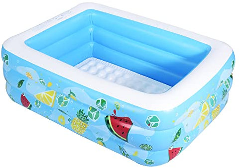 Aufblasbarer Pool,Babybecken mit Aufblasbarem Weichboden,Schwimmbad, Aufblasbare Badewanne für Indoor oder Outdoor, Bällebad (153 ×106 × 46)