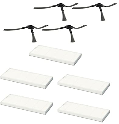 Gying für Vileda VR ONE/VR 302 Roboterstaubsaugerzubehör Roboterstaubsauger Ersatzteile (4 x Seitenbürsten, 5 x HEPA-Filter)