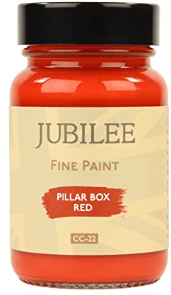 Guild Lane Jubilee Furniture Paint – Upcycle & Transform Wood, Metal & Glass – Soft Sheen Finish for Indoor & Outdoor – Durable & Easy to Apply Multi-Surface Paint (Pillar Box Red, 60ml)