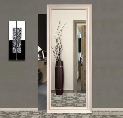 Porta scorrevole esterno muro con binario Magical invisibile a specchio e con cornice Barocca