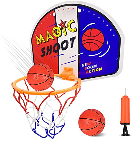 Cosysparks Mini Basketballkorb, Basketballkorb Wandmontage Indoor Mit 2 Bällen Basketballkorb Zimmer für Kinder Jungen Mädchen Desktop-Badezimmer-Schlafzimmer-Spiel